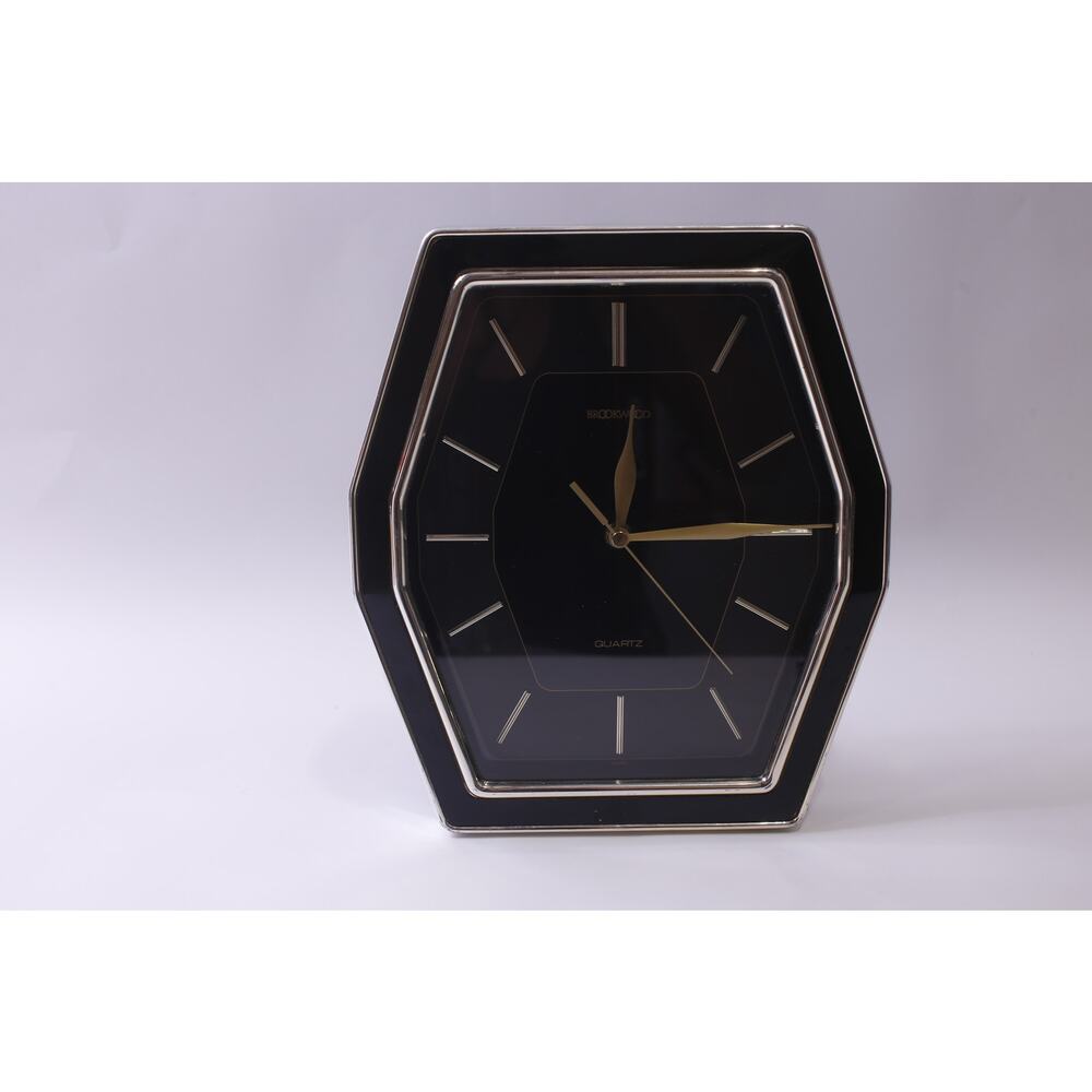 Brookwood, Quartz, Wall Clock, 11", Black and Gold, Modern, ~ 250910-WH 1351